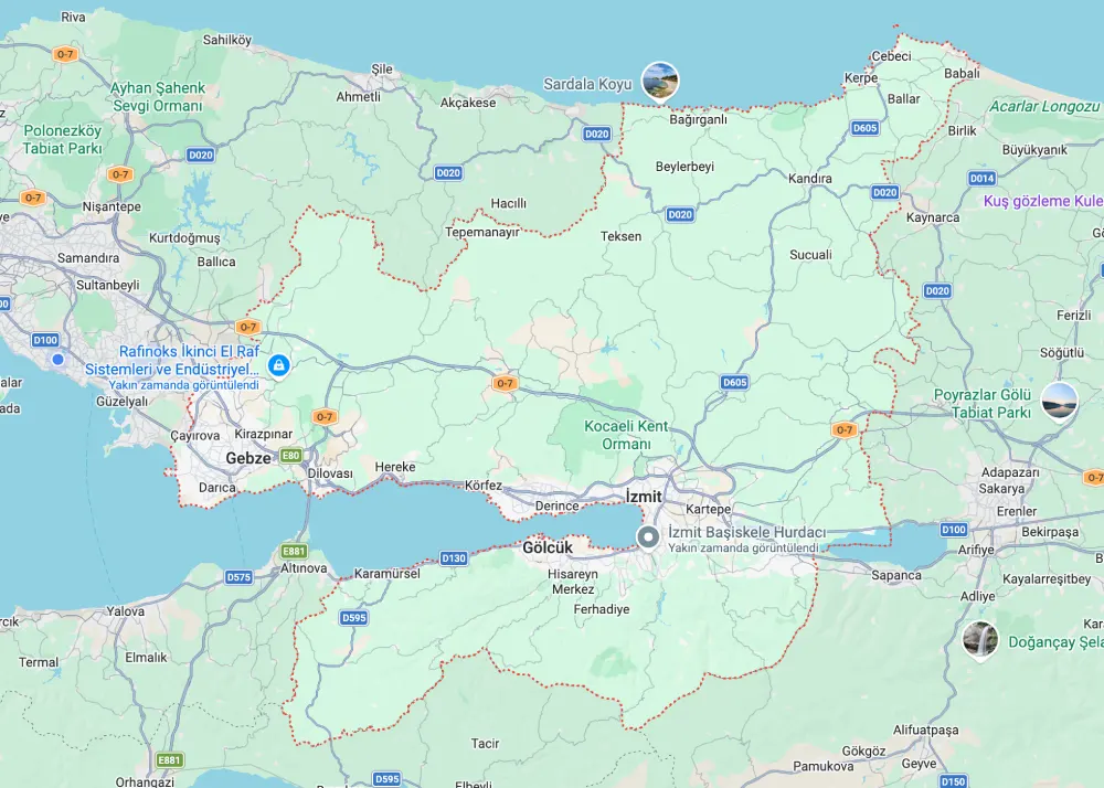 Kocaeli hurda alım bölgeleri haritası